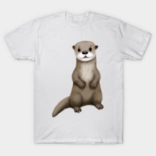 Cute Otter Drawing T-Shirt